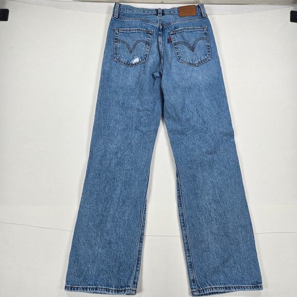 Levi's Premium High Rise Distressed Ribcage Straight Ankle Jeans Women's Size 27 - Picture 8 of 9